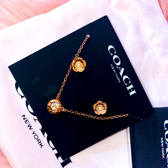 SOLD Women’s Signature Stone Tea Rose 3-Piece Jewelry Set - Picture 2 of 8